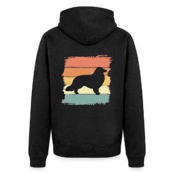 Collie rétro - Veste à capuche bio Premium Unisexe - noir - Dos - Nico (187cm)