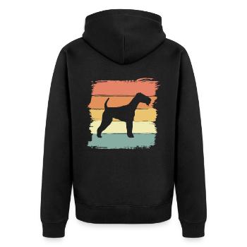 Schnauzer rétro - Veste à capuche bio Premium Unisexe - noir - Dos - Nico (187cm)