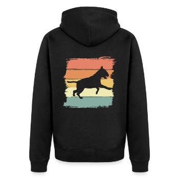Pit-bull rétro - Veste à capuche bio Premium Unisexe - noir - Dos - Nico (187cm)