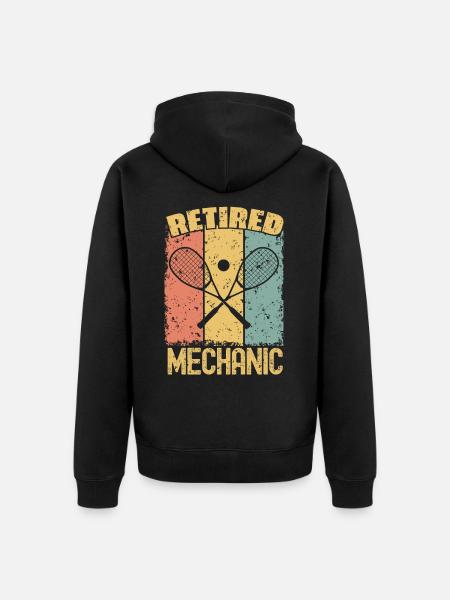 Squash retired mechanic - Unisex Premium Organic Zip Hoodie - black