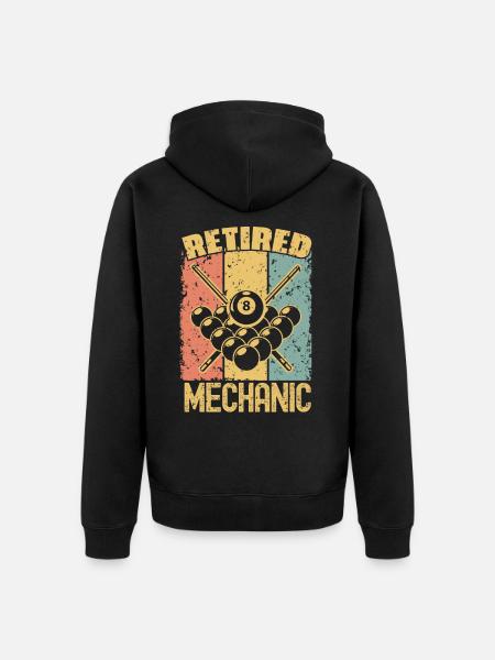 Billiard retired mechanic - Unisex Premium Organic Zip Hoodie - black