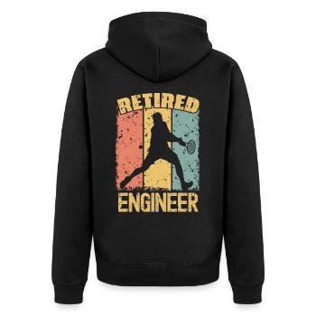 Tennis retired engineer - Unisex Premium Organic Zip Hoodie - black - Back - Nico (187cm)