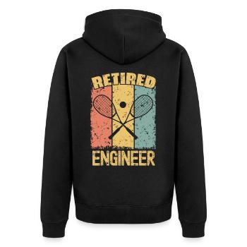 Squash retired engineer - Unisex Premium Organic Zip Hoodie - black - Back - Nico (187cm)