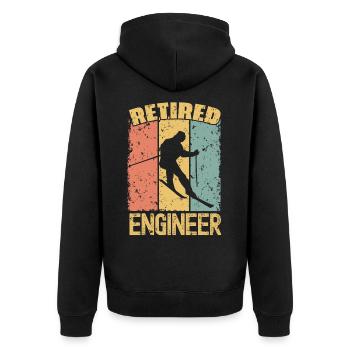 Skiing retired engineer - Unisex Premium Organic Zip Hoodie - black - Back - Nico (187cm)
