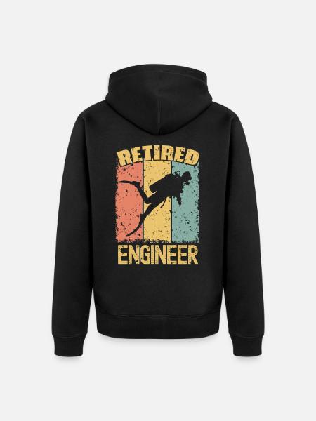 Diving retired engineer - Unisex Premium Organic Zip Hoodie - black