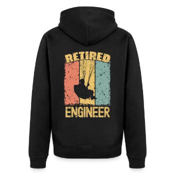 Paragliding retired engineer - Unisex Premium Organic Zip Hoodie - black - Back - Nico (187cm)