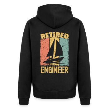 Sailing retired engineer - Unisex Premium Organic Zip Hoodie - black - Back - Nico (187cm)