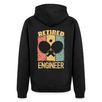 Table-tennis retired engineer - Unisex Premium Organic Zip Hoodie - black - Back - Nico (187cm)