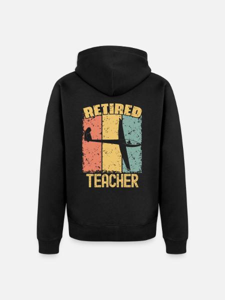 Gliding retired teacher - Unisex Premium Organic Zip Hoodie - black