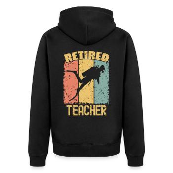 Tauchen Lehrer im Ruhestand - Unisex Premium Bio Zip Hoodie - Schwarz - Hinten - Nico (187cm)
