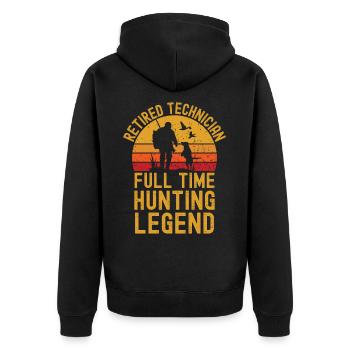Jagdlegende im Ruhestand - Unisex Premium Bio Zip Hoodie - Schwarz - Hinten - Nico (187cm)