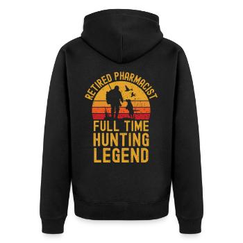 Pensionierte Apotheker-Jagdlegende - Unisex Premium Bio Zip Hoodie - Schwarz - Hinten - Nico (187cm)