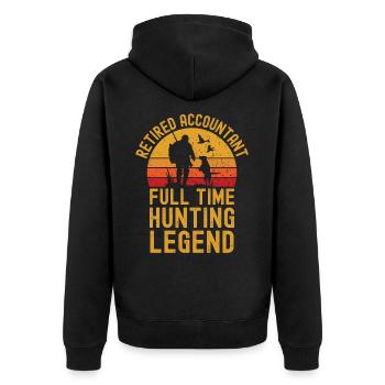 Pensionierte Buchhalter-Jagdlegende - Unisex Premium Bio Zip Hoodie - Schwarz - Hinten - Nico (187cm)