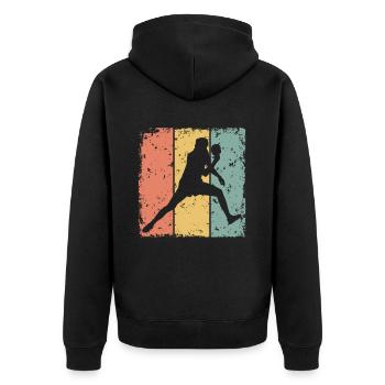 Tennis de table rétro - Veste à capuche bio Premium Unisexe - noir - Dos - Nico (187cm)