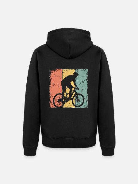 Biking retro - Unisex Premium Organic Zip Hoodie - black