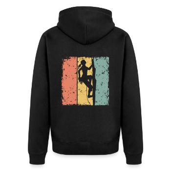 Femmes Escalade rétro - Veste à capuche bio Premium Unisexe - noir - Dos - Nico (187cm)