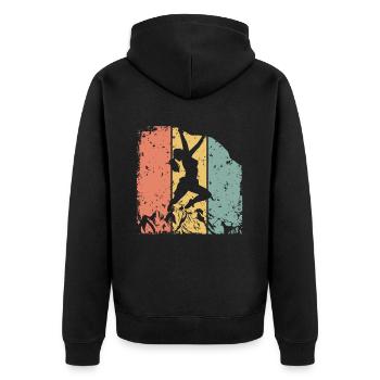 Femmes Escalade rétro - Veste à capuche bio Premium Unisexe - noir - Dos - Nico (187cm)