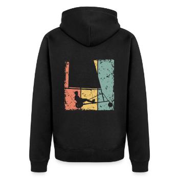 Sand-yachting rétro - Veste à capuche bio Premium Unisexe - noir - Dos - Nico (187cm)