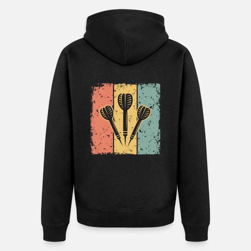 Fléchettes rétro - Veste à capuche bio Premium Unisexe - noir