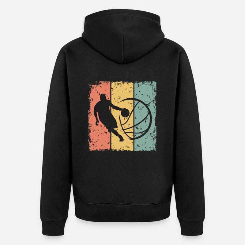 Basketball rétro - Veste à capuche bio Premium Unisexe - noir