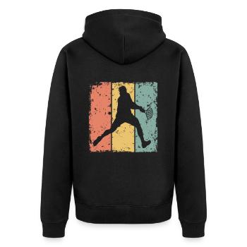 Tennis rétro - Veste à capuche bio Premium Unisexe - noir - Dos - Nico (187cm)