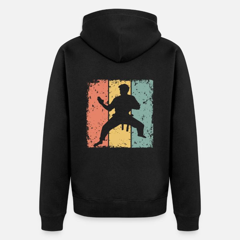 Karaté rétro - Veste à capuche bio Premium Unisexe - noir