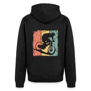 Vélo rétro - Veste à capuche bio Premium Unisexe - noir - Dos - Nico (187cm)