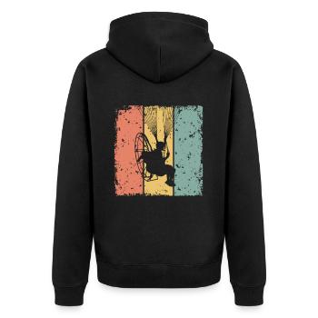 Paramoteur rétro - Veste à capuche bio Premium Unisexe - noir - Dos - Nico (187cm)