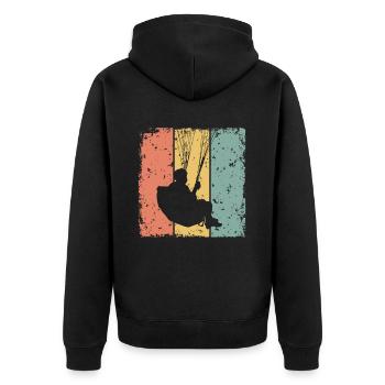 Parapente rétro - Veste à capuche bio Premium Unisexe - noir - Dos - Nico (187cm)