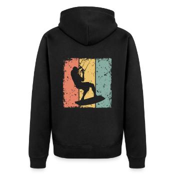 Kitesurf rétro - Veste à capuche bio Premium Unisexe - noir - Dos - Nico (187cm)