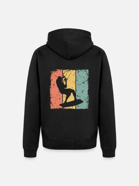 Kitesurfing retro - Unisex Premium Organic Zip Hoodie - black