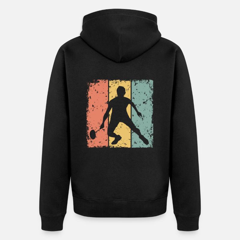 Badminton rétro - Veste à capuche bio Premium Unisexe - noir