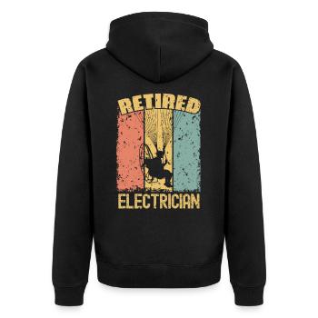 Paramotor retired electrician - Unisex Premium Organic Zip Hoodie - black - Back - Nico (187cm)