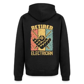Billard-Elektriker im Ruhestand - Unisex Premium Bio Zip Hoodie - Schwarz - Hinten - Nico (187cm)