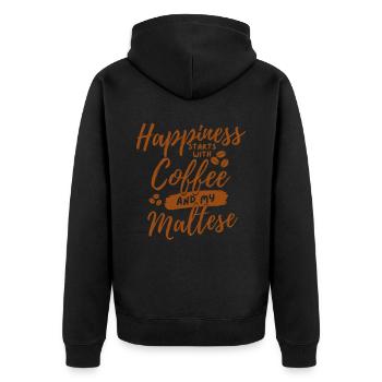 Amateur de café maltais - Veste à capuche bio Premium Unisexe - noir - Dos - Nico (187cm)