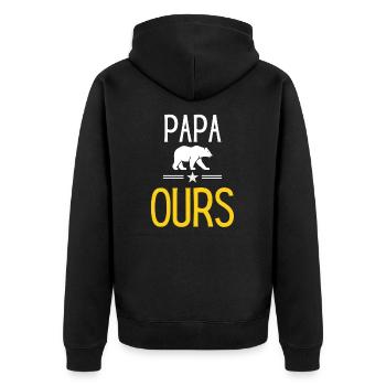 Papa ours - Veste à capuche bio Premium Unisexe - noir - Dos - Nico (187cm)