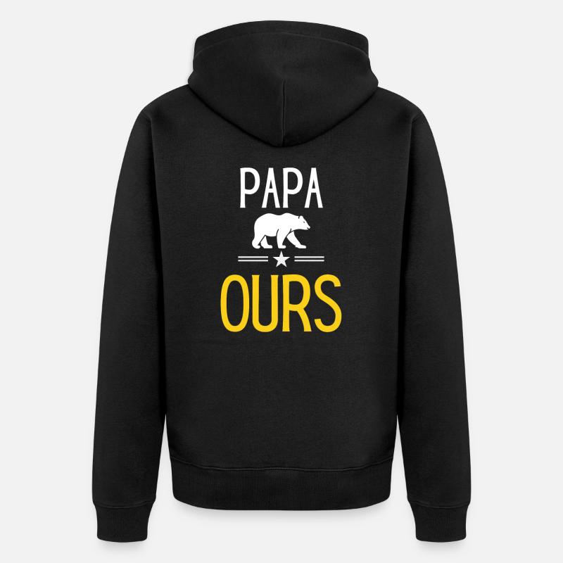 Papa ours - Veste à capuche bio Premium Unisexe - noir