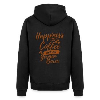 Amateur de café boxeur allemand - Veste à capuche bio Premium Unisexe - noir - Dos - Nico (187cm)