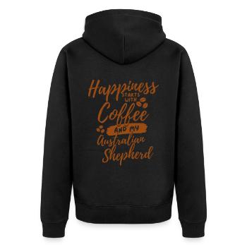 Coffee Australian-shepherd lover - Unisex Premium Organic Zip Hoodie - black - Back - Nico (187cm)