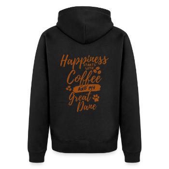 Café Amoureux des grand-danois - Veste à capuche bio Premium Unisexe - noir - Dos - Nico (187cm)