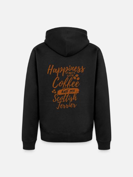 Coffee Scottish-terrier lover - Unisex Premium Organic Zip Hoodie - black