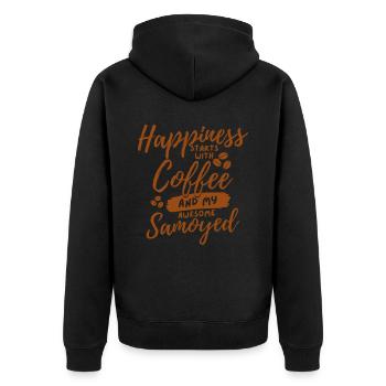 Coffee Samoyed lover - Unisex Premium Organic Zip Hoodie - black - Back - Nico (187cm)
