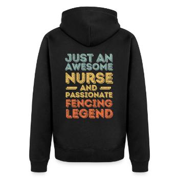 Infirmière Légende de l’escrime rétro - Veste à capuche bio Premium Unisexe - noir - Dos - Nico (187cm)