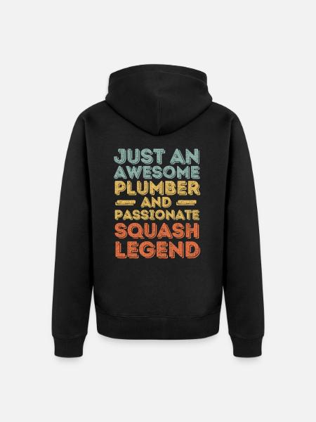 Plumber Squash legend retro - Unisex Premium Organic Zip Hoodie - black