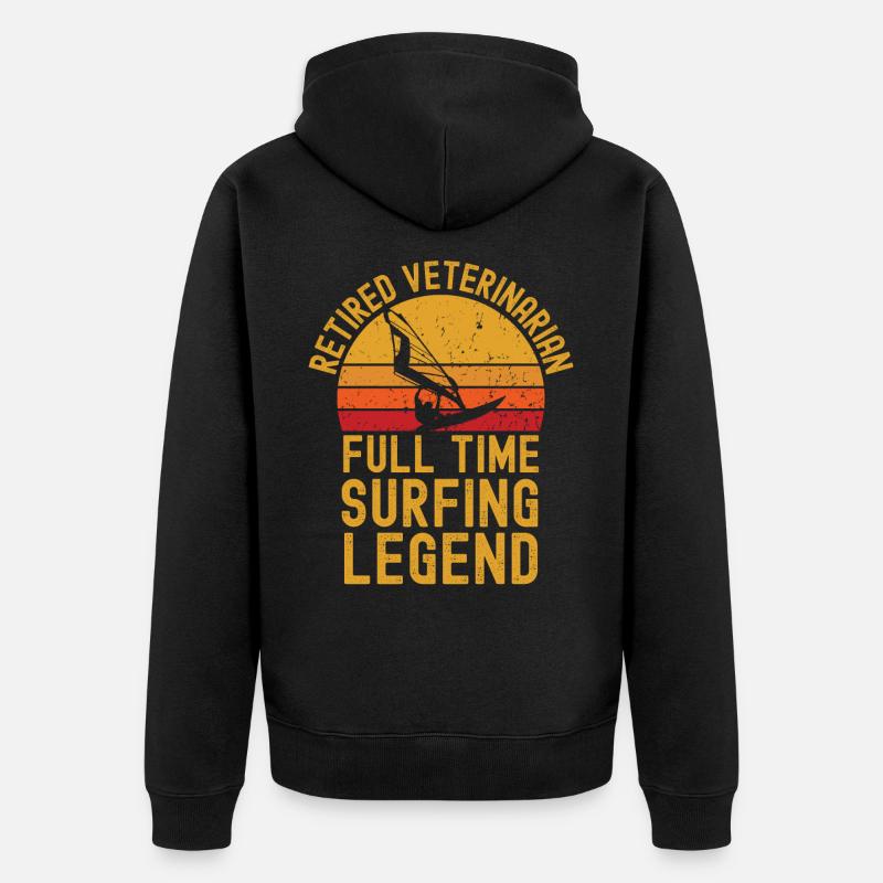 Windsurf-Legende im Ruhestand - Unisex Premium Bio Zip Hoodie - Schwarz