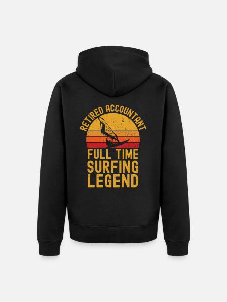 Windsurf-Legende im Ruhestand - Unisex Premium Bio Zip Hoodie - Schwarz