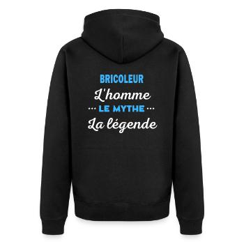 BRICOLEUR homme mythe légende - Veste à capuche bio Premium Unisexe - noir - Dos - Nico (187cm)