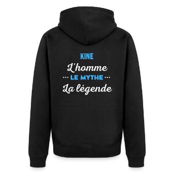 KINE homme mythe légende - Veste à capuche bio Premium Unisexe - noir - Dos - Nico (187cm)