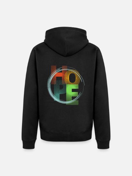 Hope - Unisex Premium Organic Zip Hoodie - black