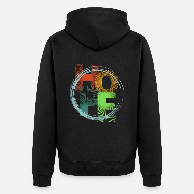 Hope - Unisex Premium Bio Zip Hoodie - Schwarz